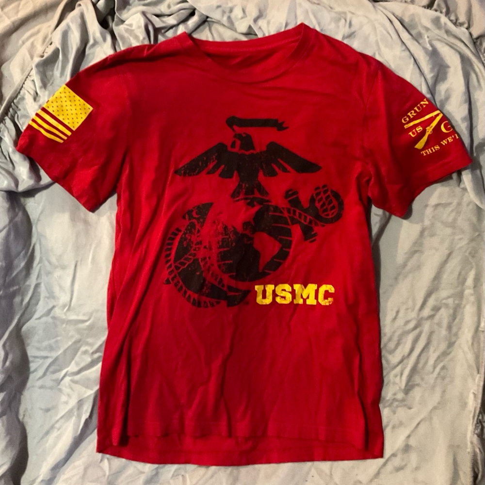 Grunt Style Red USMC Short Sleeve Tee